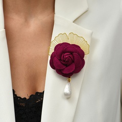 European and American trend personality cloth three-dimensional flower brooch female