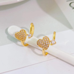 Light luxury heart-shaped diamond zircon ring Valentine's day 18k gold plated ring