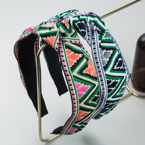 Korean fashion embroidery cloth knotted headband female retro simple personality headdress NHLN566844's discount tags