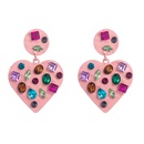 European and American fashion heartshaped earrings alloy paint color rhinestone earringspicture12