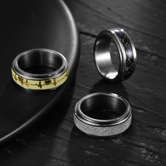 8MM wide rotatable decompression men's titanium steel ring wholesale