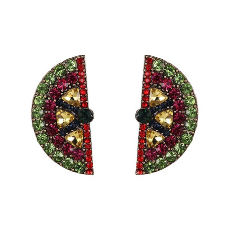 New Creative Jewelry Rhinestone Crystal Orange Stud Earrings Fruit Earrings's discount tags