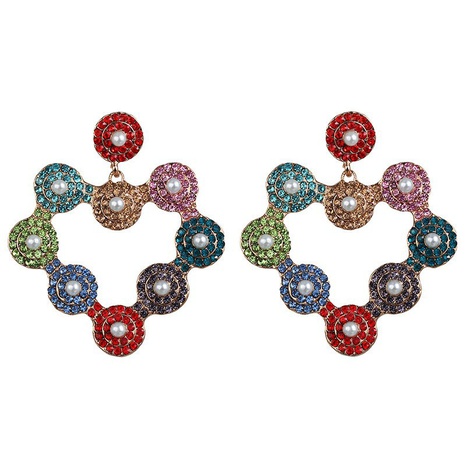 boucles d'oreilles personnalisées en diamants de couleur en forme de cœur creux's discount tags