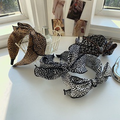 Korean small leopard print three-dimensional multi-layer big bow headband