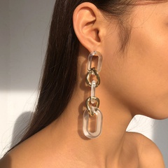 Fashion personality acrylic earrings chain earrings tassel simple long earrings