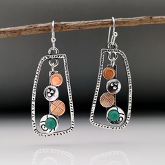 Fashion new creative geometric turquoise earrings alloy earrings female