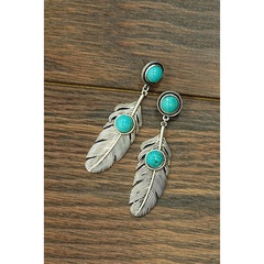 Bohemian Feather Turquoise Earrings Vintage Earrings
