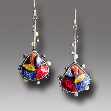 Fashion crystal enamel earrings Bohemia drop-shaped sexy earrings's discount tags