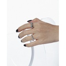 Koreanischer Lavatextur mit MikroIntarsien Zirkon S925 Sterling Silber offener Ring weiblichpicture9