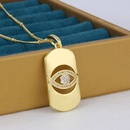 fashion hollow eye tag simple tag copper inlaid zircon necklace NHBP567210picture6