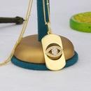fashion hollow eye tag simple tag copper inlaid zircon necklace NHBP567210picture8