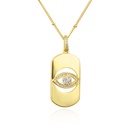 fashion hollow eye tag simple tag copper inlaid zircon necklace NHBP567210picture10