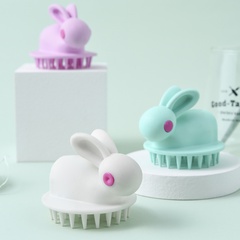 Cute rabbit-shaped soft gel shampoo brush hairdressing tool