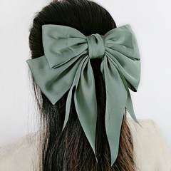 Morandi color bow hairpin chiffon fabric ribbon steel clip Korean spring clip