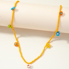 Bohemian Rice Beads Handwoven Flower Trade Fashion Necklace Jewelry NHGU567533