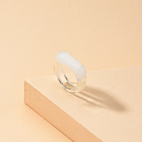 transparent resin lady simple niche design sense ring's discount tags