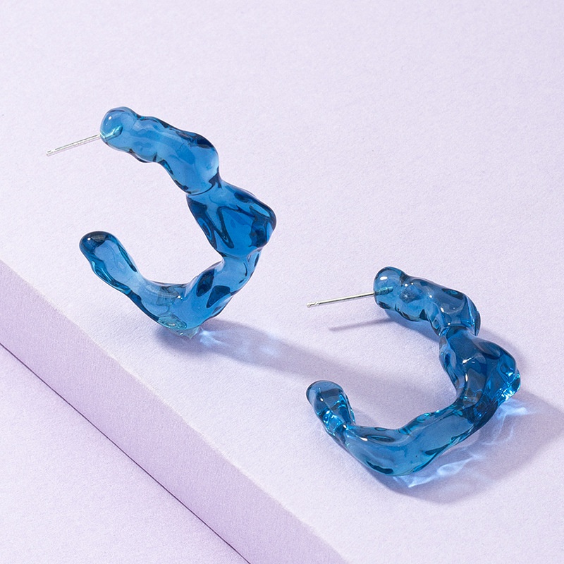 Klein blue geometric earrings Korean new alloy earrings wholesale
