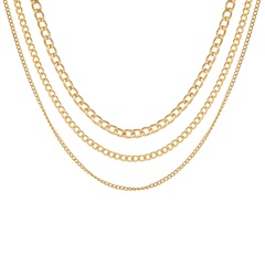 new creative simple jewelry metal chain three-layer necklace