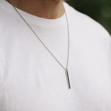 men's hip-hop pendant simple jewelry necklace titanium steel jewelry necklace's discount tags