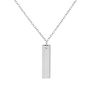 Simple Smooth Square Bar Tag Necklace Titanium Steel Pendant Necklacepicture9