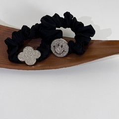 Corde de cheveux en diamant coréen brillant simple corde de cheveux noirs chouchous pour cheveux