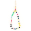 new spring and summer rainbow soft pottery smiley face pearl mobile phone ropepicture12