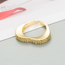 Mode geometrischer Ring weiblicher Kupfer vergoldeter mikroeingelegter Zirkon Paarringpicture8