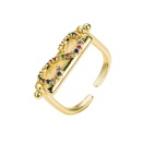 Mode geometrischer Ring weiblicher Kupfer vergoldeter mikroeingelegter Zirkon Paarringpicture10