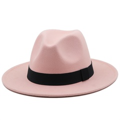 European and American fashion black woolen top hat big brim hat jazz hat