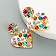 European and American fashion heartshaped earrings alloy paint color rhinestone earringspicture15