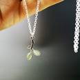 Fashion Green Leaf Earrings Ring Necklace Set Bohemian Simple Earringspicture14