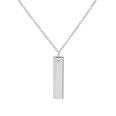 Simple Smooth Square Bar Tag Necklace Titanium Steel Pendant Necklacepicture12