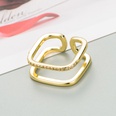 Mode geometrischer Ring weiblicher Kupfer vergoldeter mikroeingelegter Zirkon Paarringpicture11