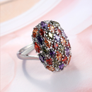fashion light luxury ring European and American retro design ring trend color diamond ringspicture6