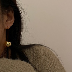 Fashion metal ball tassel long alloy earrings wholesale