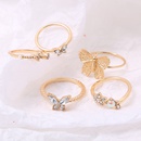 Neu Open Joint Ring Butterfly Ring Set 5teiliges Set Retro Crystal Ringpicture2