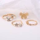 Neu Open Joint Ring Butterfly Ring Set 5teiliges Set Retro Crystal Ringpicture4