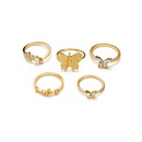 Neu Open Joint Ring Butterfly Ring Set 5teiliges Set Retro Crystal Ringpicture5