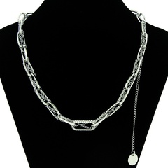 new sweater chain trendy Cuban chain winding geometric necklace