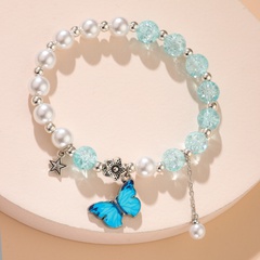 Pearl Crystal Butterfly Bracelet Flower Crystal Jewelry