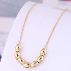 Korean version of fashion simple OL transfer bead titanium steel temperament necklace