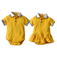 adorable barboteuse jaune de vêtements pour bébés et enfants barboteuse à col polo