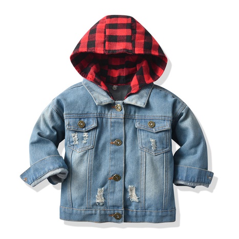 children's clothing casual cardigan hooded denim jacket cowboy suit's discount tags