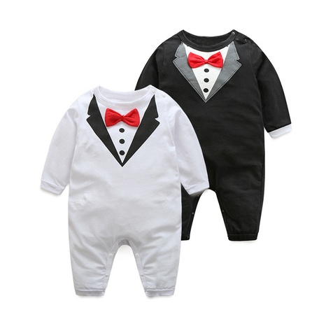 cute fashion business suit newborn romper black and white two romper dresses's discount tags