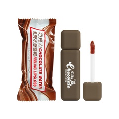 Moda chocolate sedoso labio acuoso glaseado lápiz labial labio