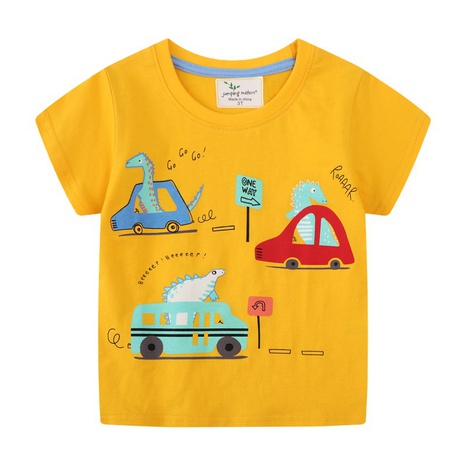 new boys' T-shirt wholesale dinosaur baby tops children's bottoming shirt's discount tags
