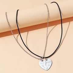 Korean style creative peach heart popular couple necklace set