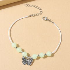 Korean version of simple butterfly creative luminous bead anklet