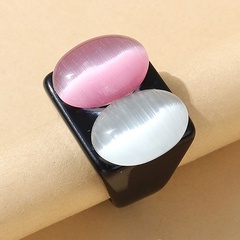 European and American popular ins wild creative resin opal ring
