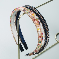 Korean style thin-edged rice beads crystal decorative headband 2 pcs of set
